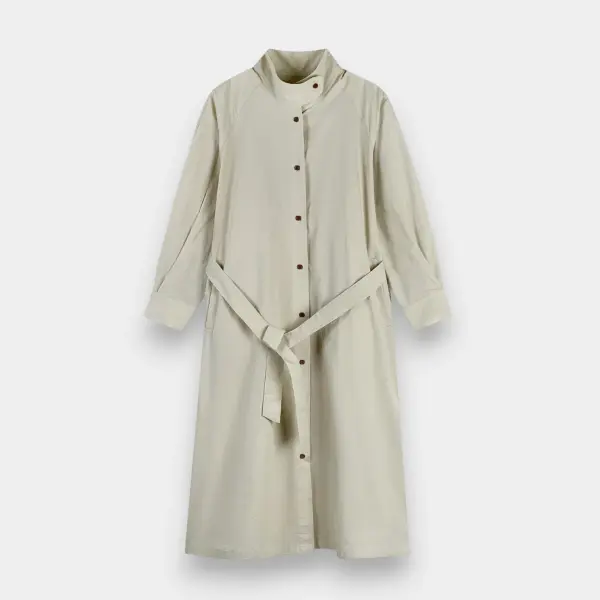 Light Organic Cotton Trench Coat with Belted Waist image 10