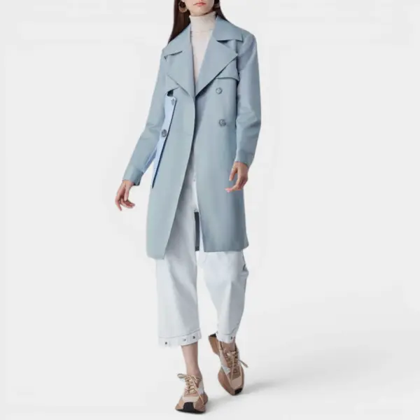 Trench Coat Contrast Color with Belt image 3