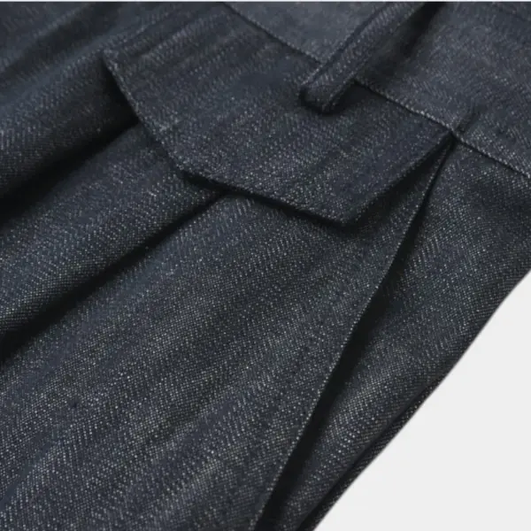 Denim V‑Neck Belted Playsuit image 6