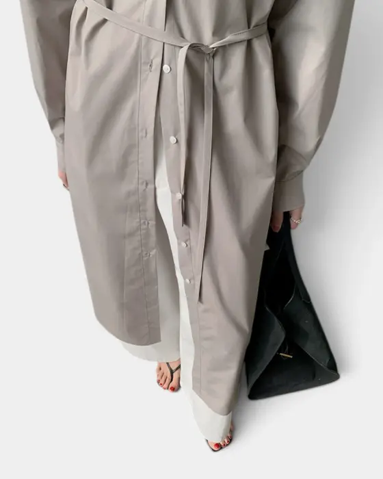 Long Shirt Dress with Belt – Relaxed Fit & Structured Design image 11