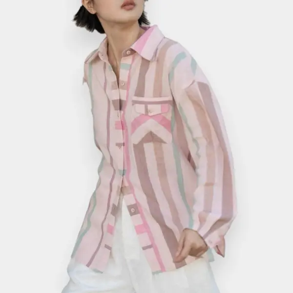 Contrast Stripe Linen Shirt image 4