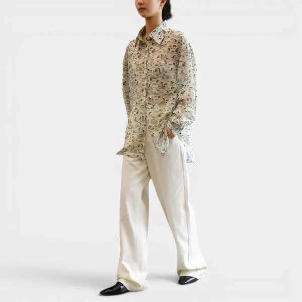 Cartoon Scenic Print Button-Up Shirt image 1