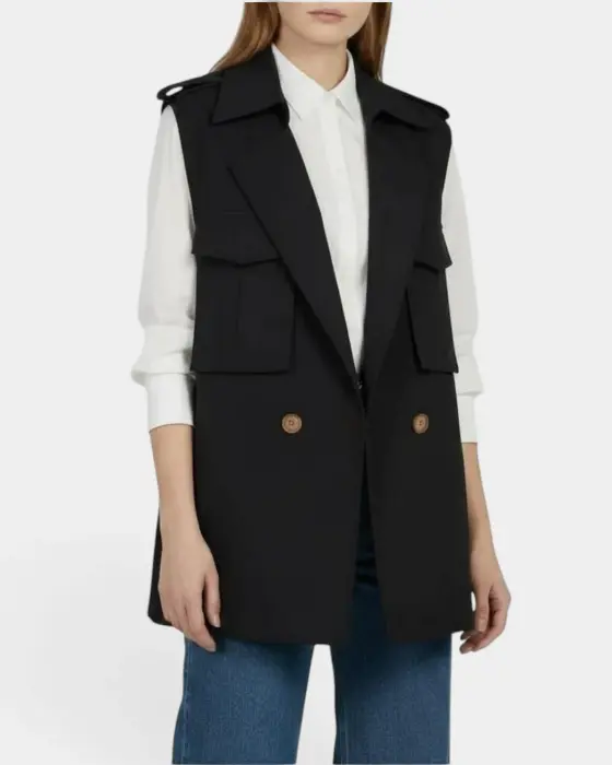 Sleeveless Utility Vest with Drawstring Waist image 0
