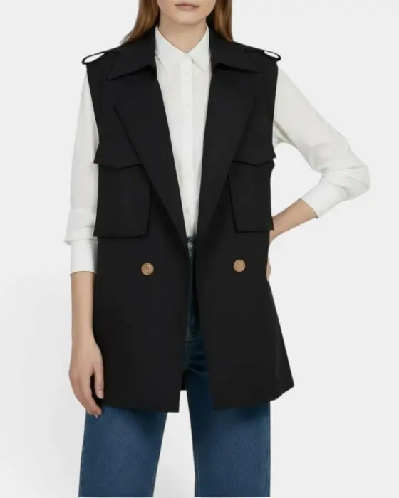 Sleeveless Utility Vest with Drawstring Waist image 4