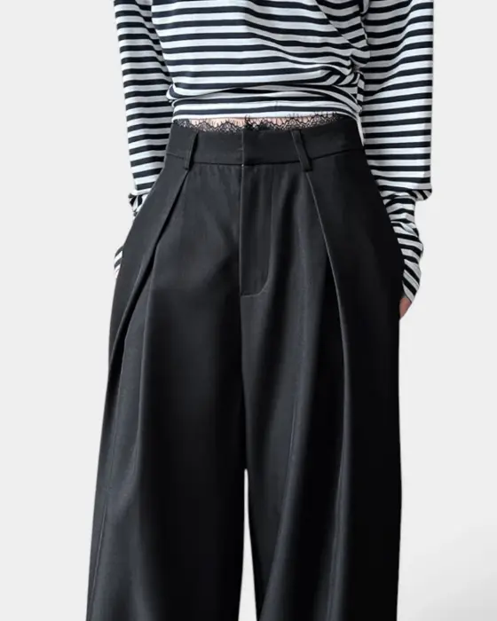 Tailored Pants with Lace Waist and Hidden Pockets image 2