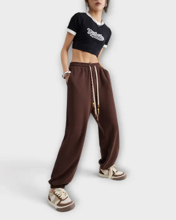 Relaxed Sweatpant with Braided Drawstrings and Metal Tips image 6