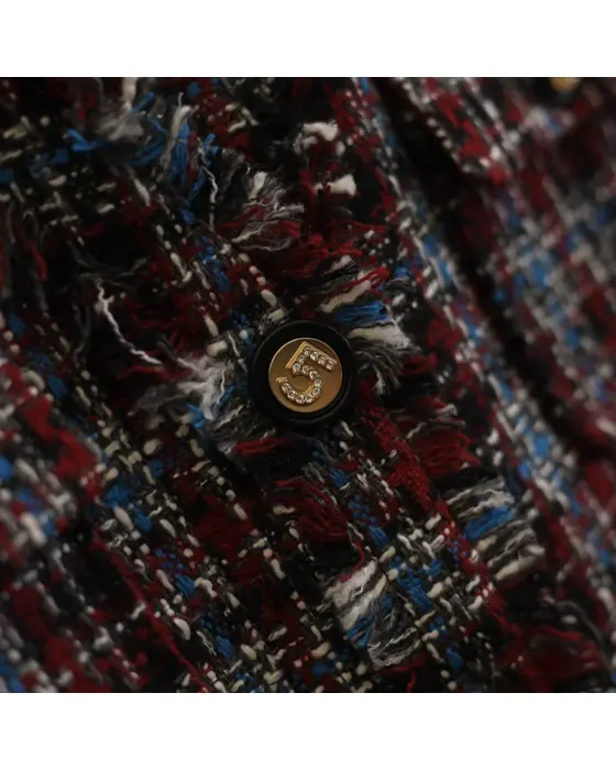 Plaid Tweed Vest – Chanel-Inspired Texture with Frayed Finish image 10