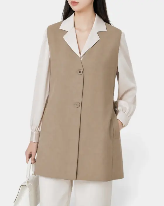 Mid Length Vest with Back Cord Belt image 4