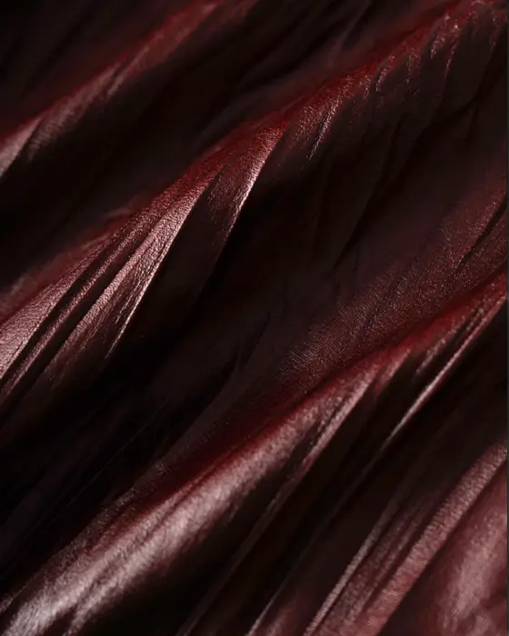 Glossy Pleated Flared Midi Skirt with Elastic Waistband image 10