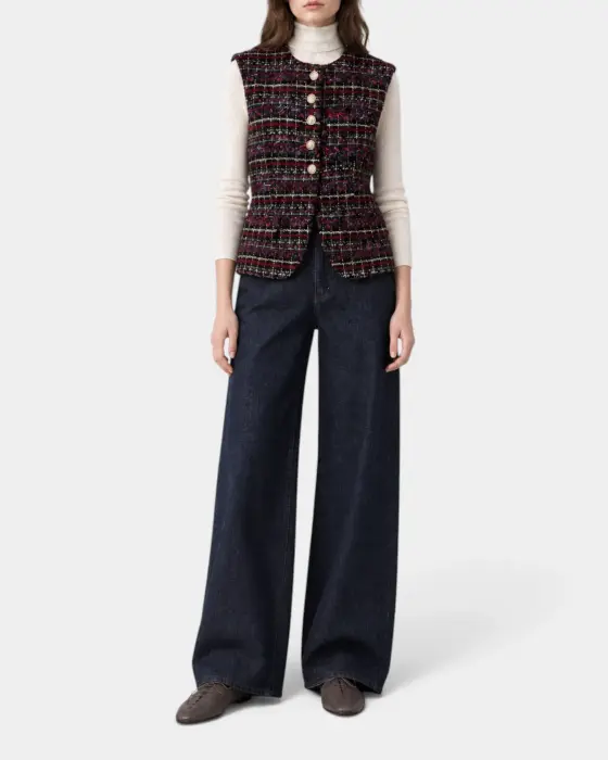 Tweed Vest with Gold Buttons image 3
