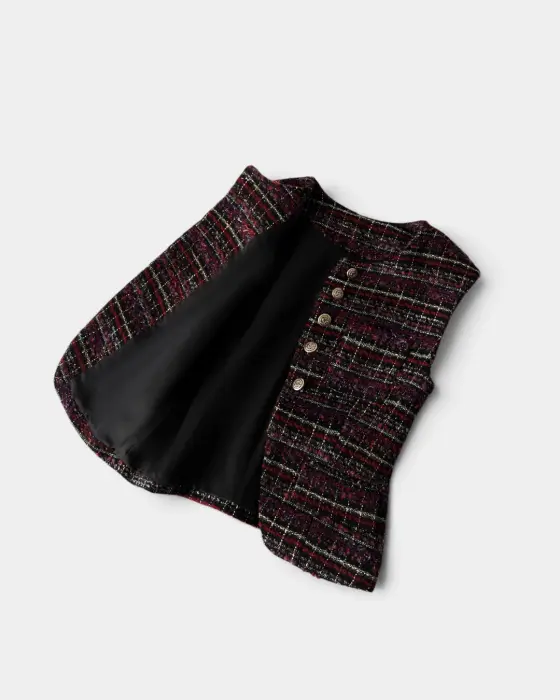 Tweed Vest with Gold Buttons image 7