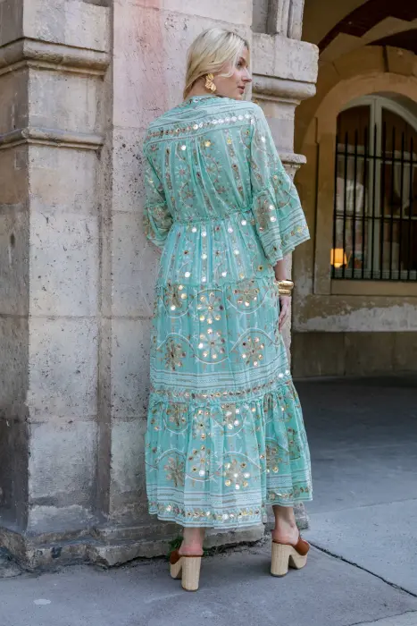 WOMEN INDIAN DRESS-MINT GREEN-01 image 2