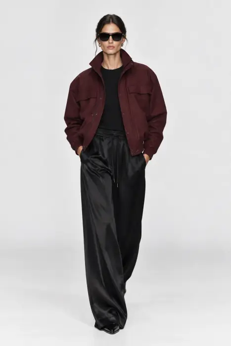 WOMEN SATIN PANTALON - BLACK-01 image 0