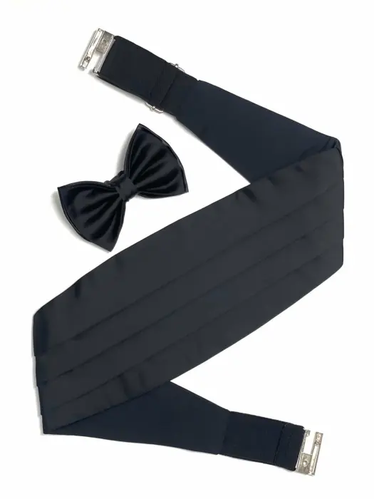 Black Cummerbund Plain image 0