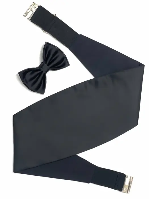 Black Cummerbund Plain image 0