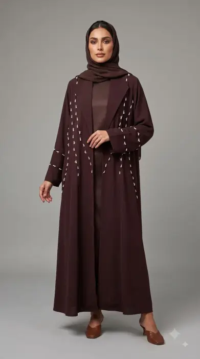 T.Burgandy Blazer with white pearls  image 2