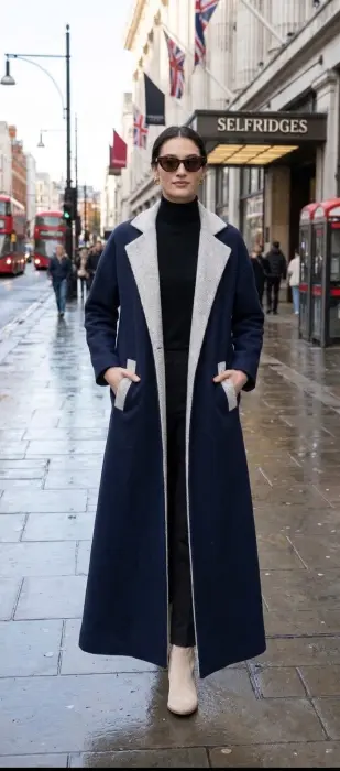 Winter blue london jacket abaya image 0