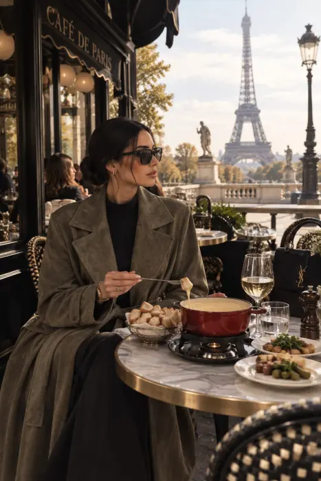Winter stylish shamwa greenish Parisian style image 0