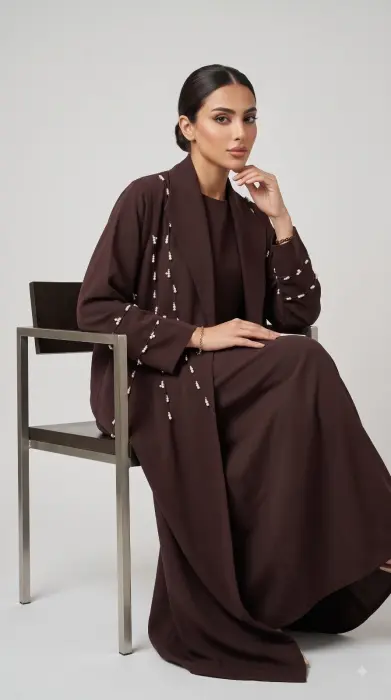 T.Burgandy Blazer with white pearls  image 1