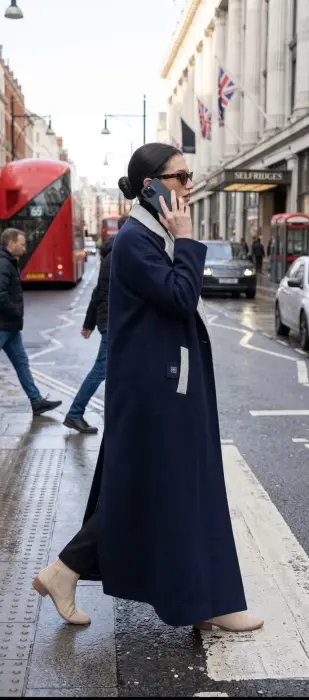 Winter blue london jacket abaya image 2