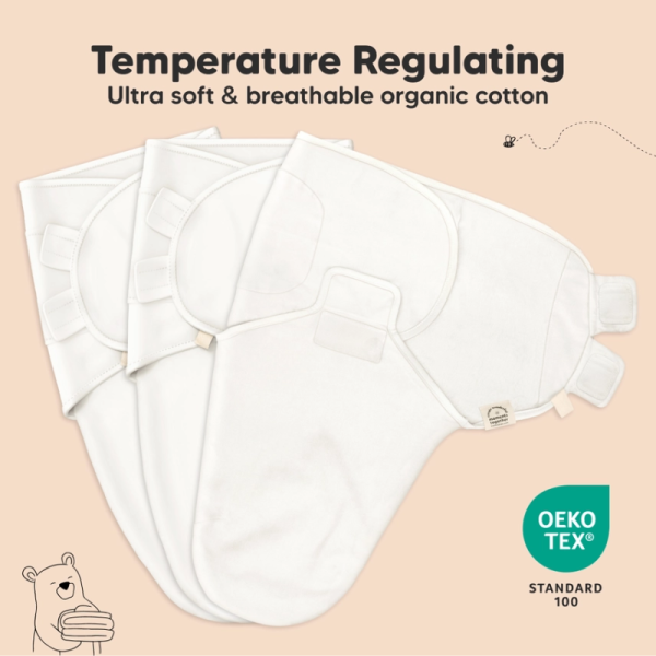 Soft White Ridge Soothe Swaddle Wraps - Pack of 3 image 5