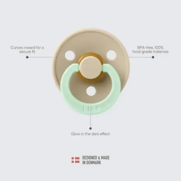 BIBS Pacifiers Glow in the Dark – Sage image 2