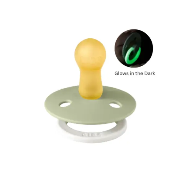 BIBS Pacifiers Glow in the Dark – Sage image 0