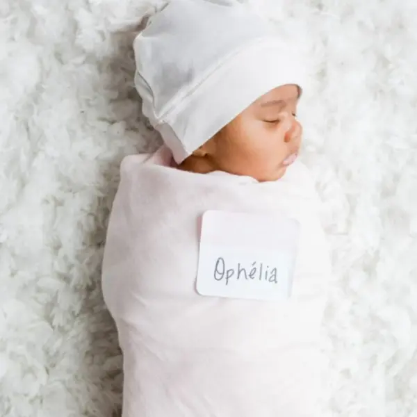 Hello World Bamboo Hat & Swaddle Blanket Set - Pink image 3