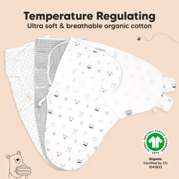 Dino Ridge Soothe Swaddle Wraps - Pack of 3 image 2