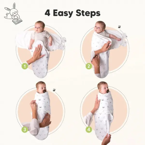 Soft White Ridge Soothe Swaddle Wraps - Pack of 3 image 0