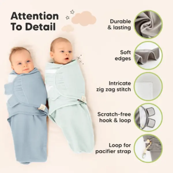 Ripple Soothe Wren Swaddle Sleep Sacks For Newborns - Pack of 3 image 1