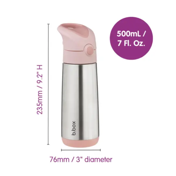 B Box Insulated Drink Bottle - 500 ML - Indogo Rose image 6