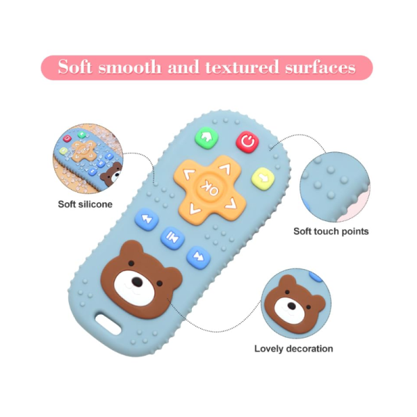 Silicone Teether Remote Control Shape - Black image 1
