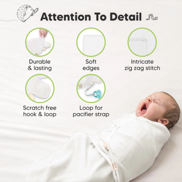 Soft White Ridge Soothe Swaddle Wraps - Pack of 3 image 7