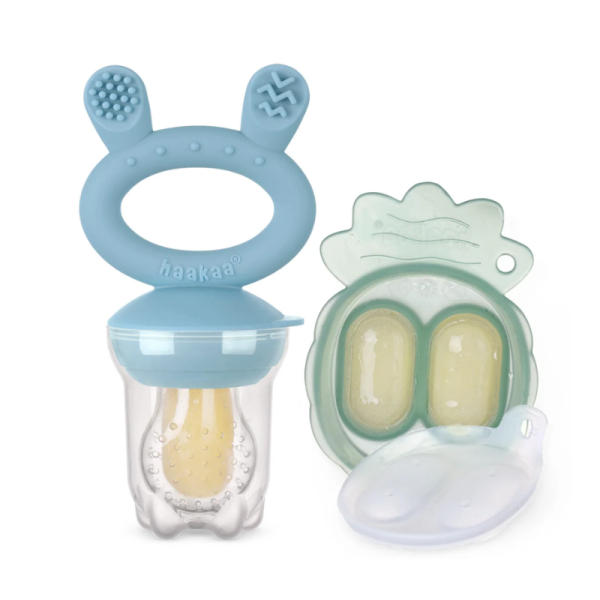 Fresh Food Feeder Teether + Freeze Tray -Sky Blue image 1