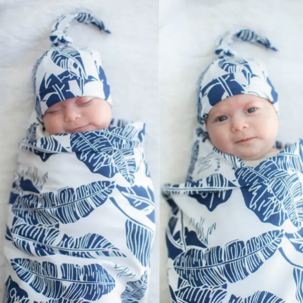 Serra Baby Swaddle & Newborn Hat Set image 2