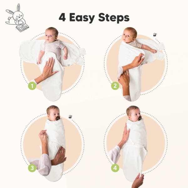 Soft White Ridge Soothe Swaddle Wraps - Pack of 3 image 1