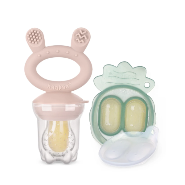 Fresh Food Feeder Teether + Freeze Tray -Blush image 1