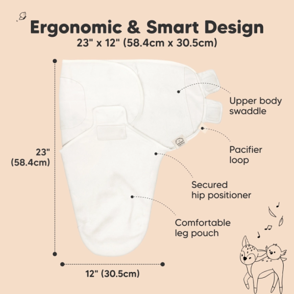 Soft White Ridge Soothe Swaddle Wraps - Pack of 3 image 3