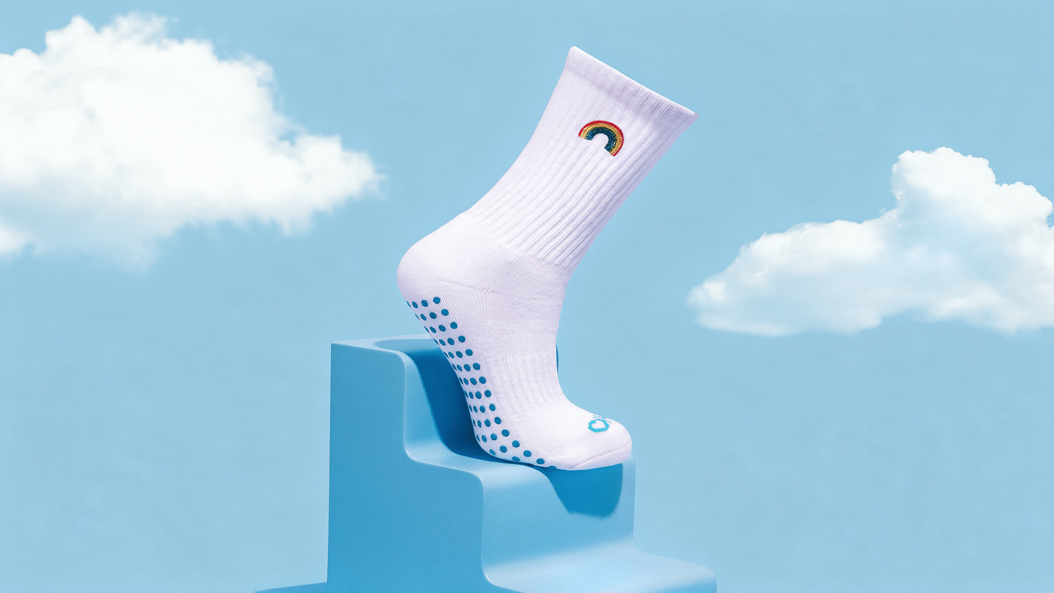 Beige knit socks
