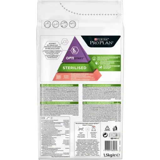 Purina Pro Plan Dry Food with Salmon for Sterilised Kittens (Up to 1 Year) 1.5 kg image 1