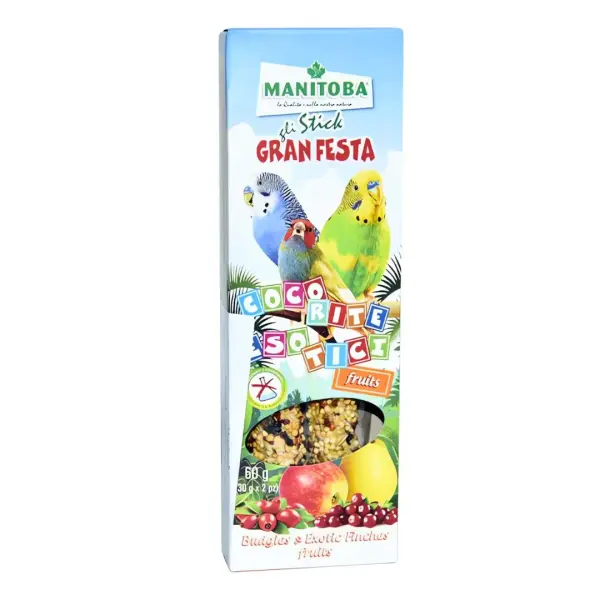 Manitoba Gran festa cocorite  &amp; esotici Frutta 2pc X 30gsticks image 0