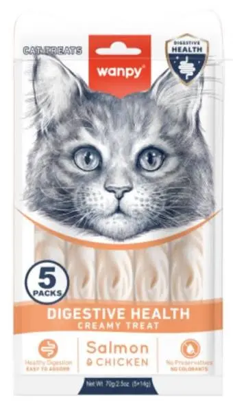 Wanpy Tasty Meat Paste Salmon with Chicken &amp; Carrot Cat Treats image 0