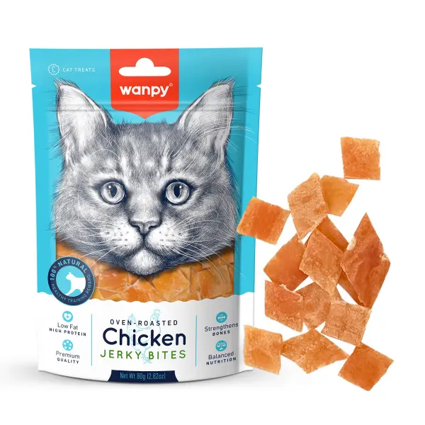 Wanpy Oven Roasted Low Fat Chicken Jerky Bite Cat Treats 80gr image 0