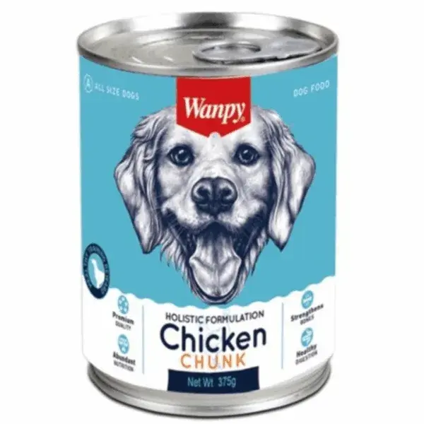 Wanpy Holistictic Formulation Wet Dog Food with Chicken Chunks 375gr image 0