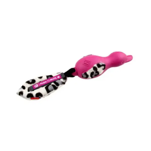 GiGwi Duck 'Push To Mute' withplush tail Pink image 1