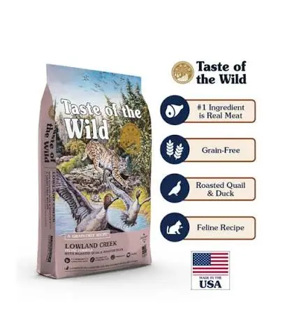 Taste of the Wild Lowland Creek Dry Cat Food with Roasted Quail &amp; Duck 85 gr image 1
