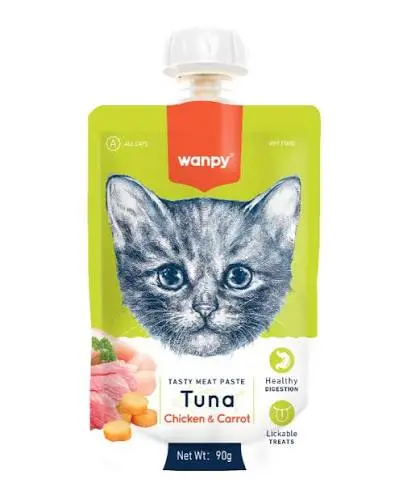 Wanpy Tasty Meat Paste Tuna with Chicken &amp; Carrot Cat Treats 90g image 5