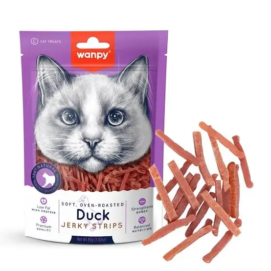 Wanpy Soft Duck Jerky Strips for Cats 80g image 0