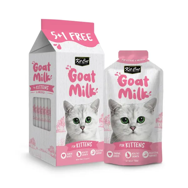 Kit Cat Goat Milk with Taurine for Kittens (6+ Weeks) (5+1 Free) 6 x 50 ml image 0